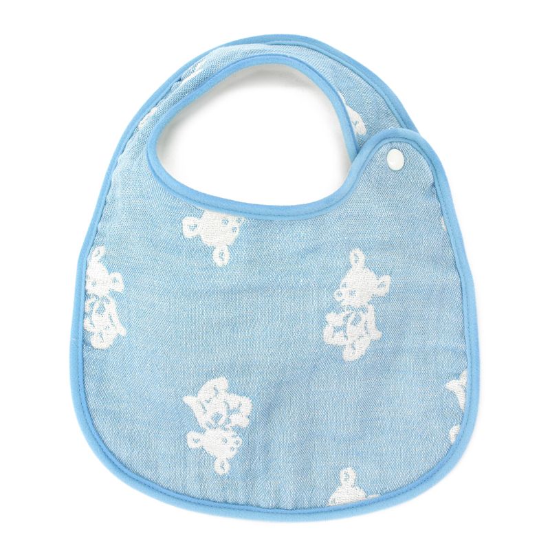 Hiorie Baby Bib Bear 4-Fold Gauze 1 Sheets Fabric 100% Cotton Dry Japan