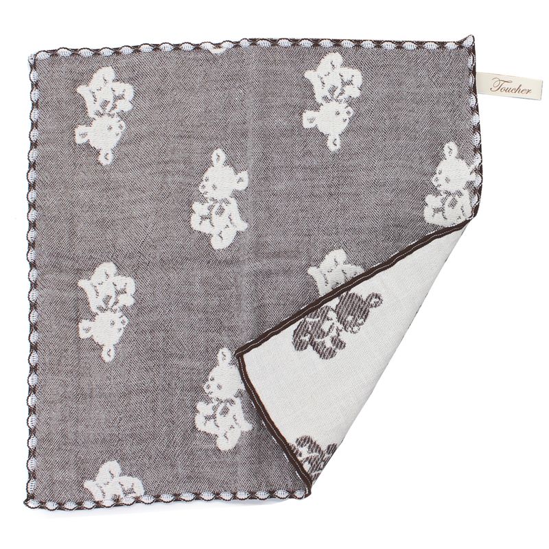 Hiorie Baby Handkerchief Bear 4-Fold Gauze 1 Sheet 100% Cotton Dry Japan