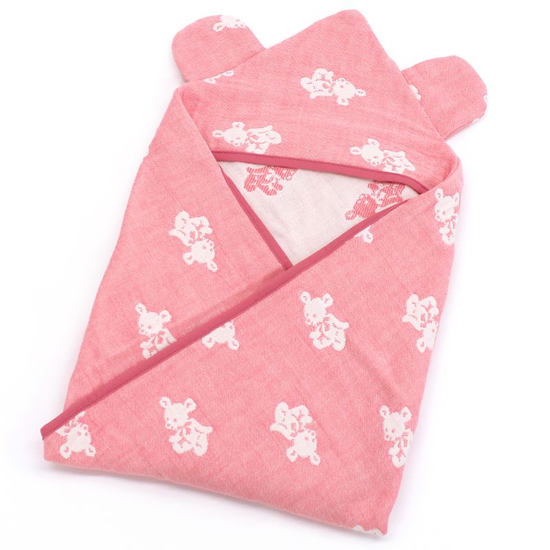 Hiorie Baby Swaddling Clothe Bear 4-Fold Gauze Cotton Water Absorption Japan