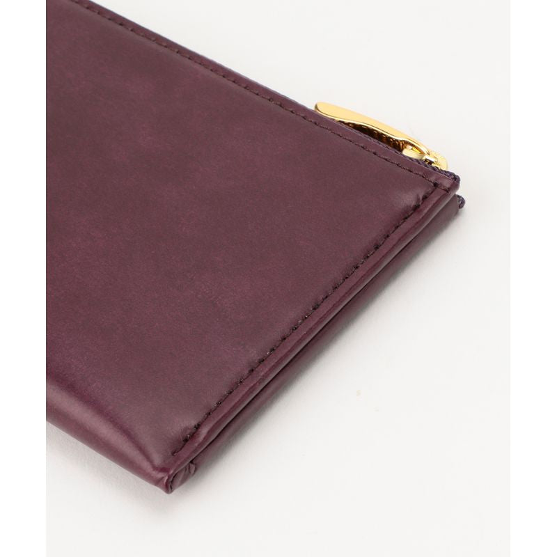 Men's Zipper Wallet Matsusaka Leather Purple by BAMBI Japan GREDEER  Brand