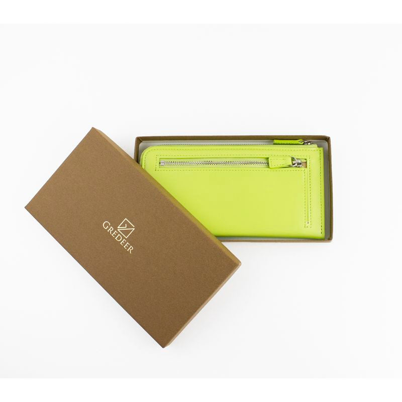 Unisex Zipper Wallet Matsusaka Leather Green by BAMBI Japan GREDEER  Brand