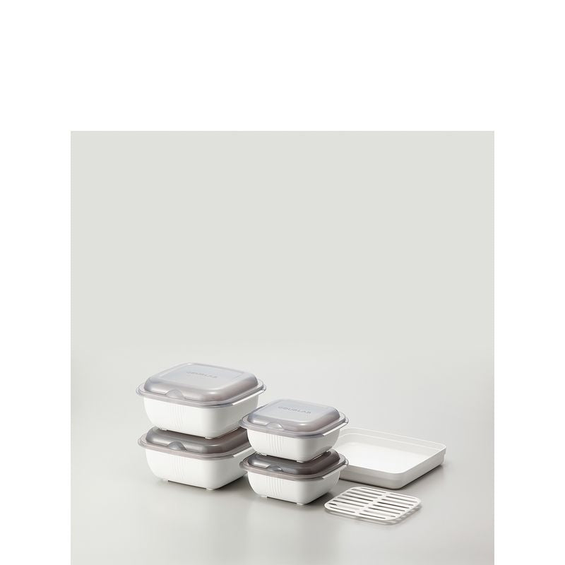 Iwatani Materials Gourlab Multi Set White Heat-Resistant Container (Tupperware)