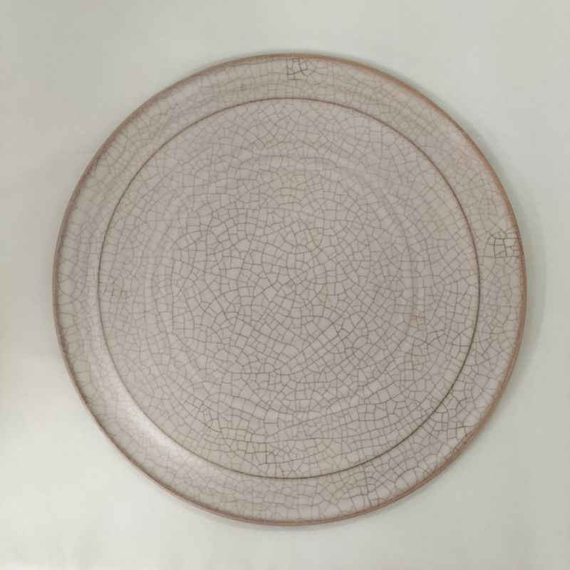 Hibiki Flat Plate L Kaoline Handmade Kyo-yaki/Kiyomizu-yaki JAPAN fuuu BRAND
