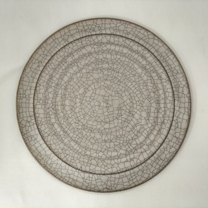 Hibiki Flat Plate L Kaoline Handmade Kyo-yaki/Kiyomizu-yaki JAPAN fuuu BRAND