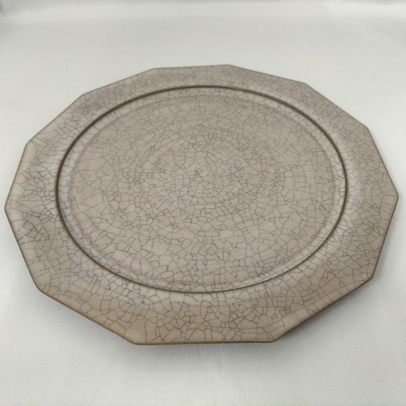 Série de vaisselle Kiyomizu "Hibiki" Assiette Plate Dodécagonale - Taille Grande
