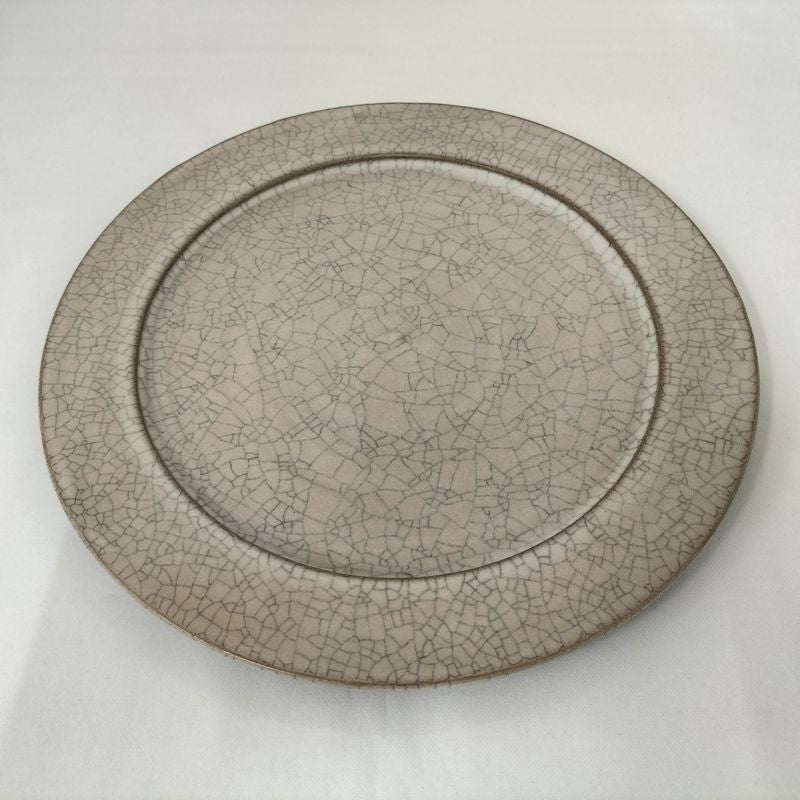 Hibiki Flat Plate Rim L Kaoline Handmade Kiyomizu-yaki JAPAN fuuu BRAND