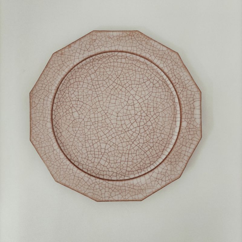 Kiyomizu Ware Series "Hibiki" Dodecagonaler Flacher Teller - Größe Medium