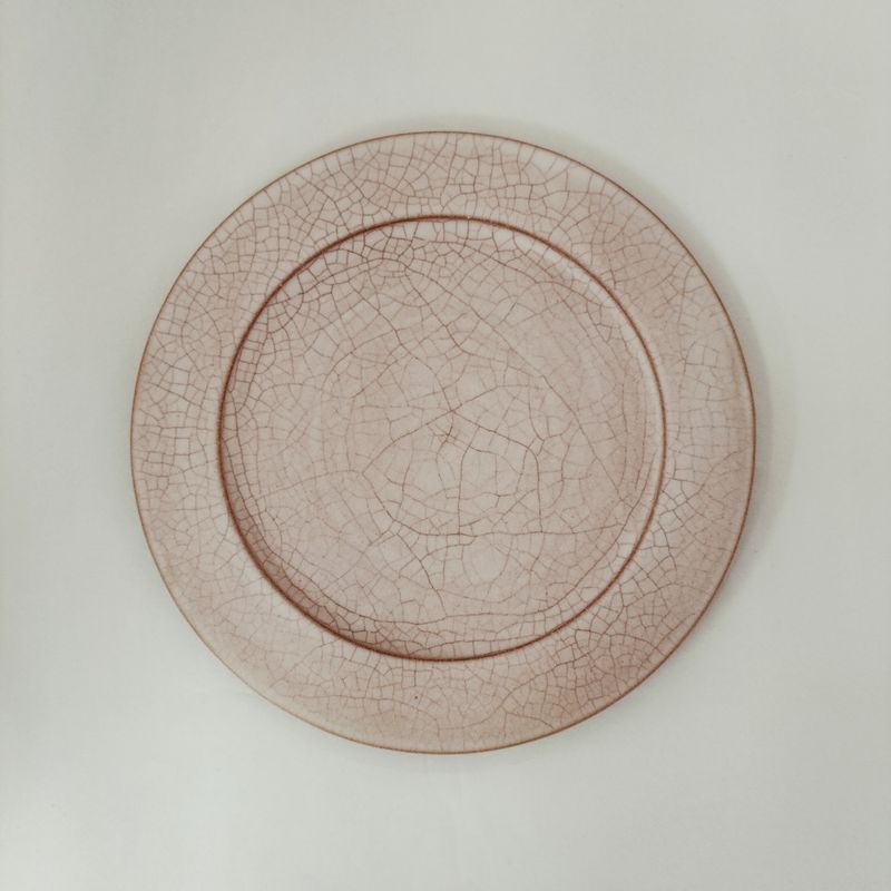 Kiyomizu Ware Series "Hibiki" Rimmed Flat Plate - Size Medium