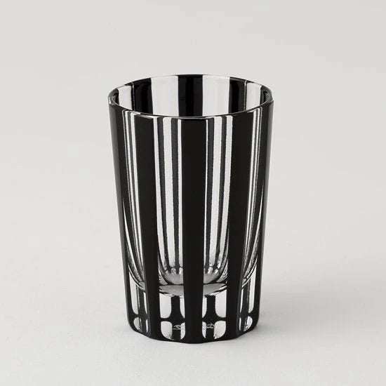 EDOKIRIKO KUROCO Stripe Shot Glass Black Japanese Soda Glass