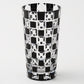 EDOKIRIKO KUROCO Tama-Checkered Pine Tumbler Black Japanese Soda Glass