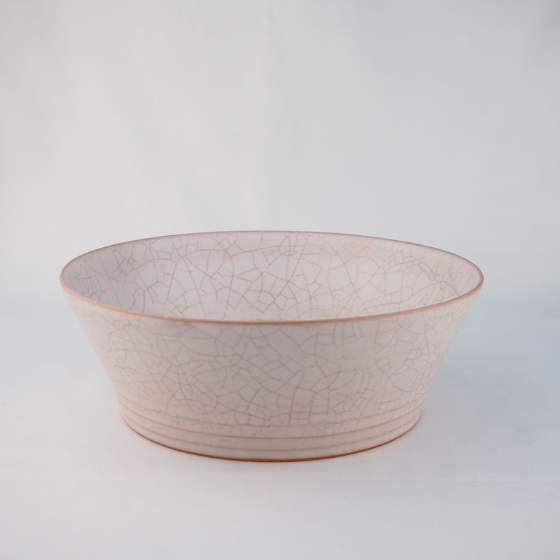 Hibiki Bowl Shallow L Kaoline Handmade Kyo-yaki/Kiyomizu-yaki JAPAN fuuu BRAND