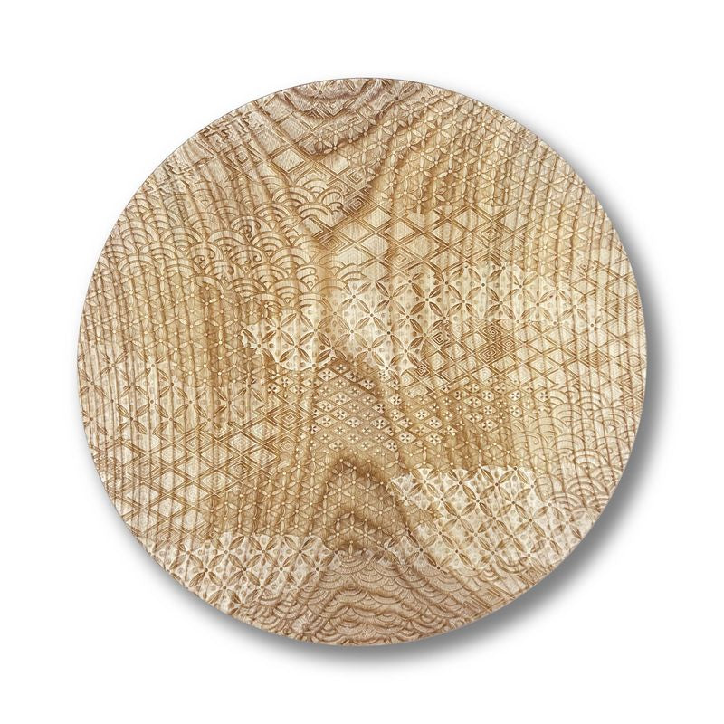 Glass Coated Wooden Platter - Kyo-komon – Luxcras