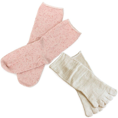 Hiorie Five Finger Toe Women's L Size 2 Pairs of Socks Silk and Cotton Japan