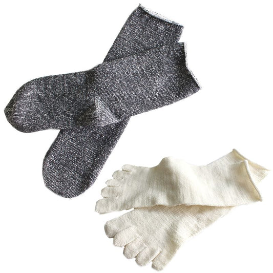 Hiorie Five Finger Toe Women's M Size 2 Pairs of Socks Silk and Wool Japan