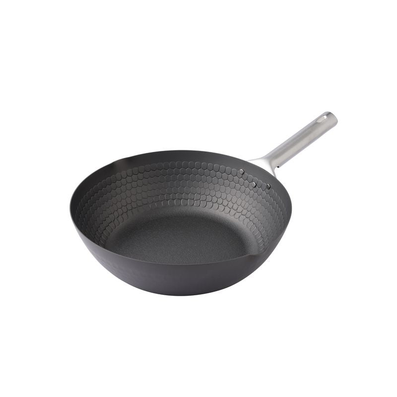 eN Chinese Stir-Fry Frying Pan 28cm Iron Stainless Steel JAPAN Arnest BRAND