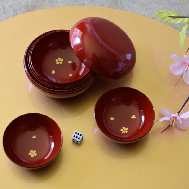 Tasse à saké - Sakura emboîtée 6 pièces