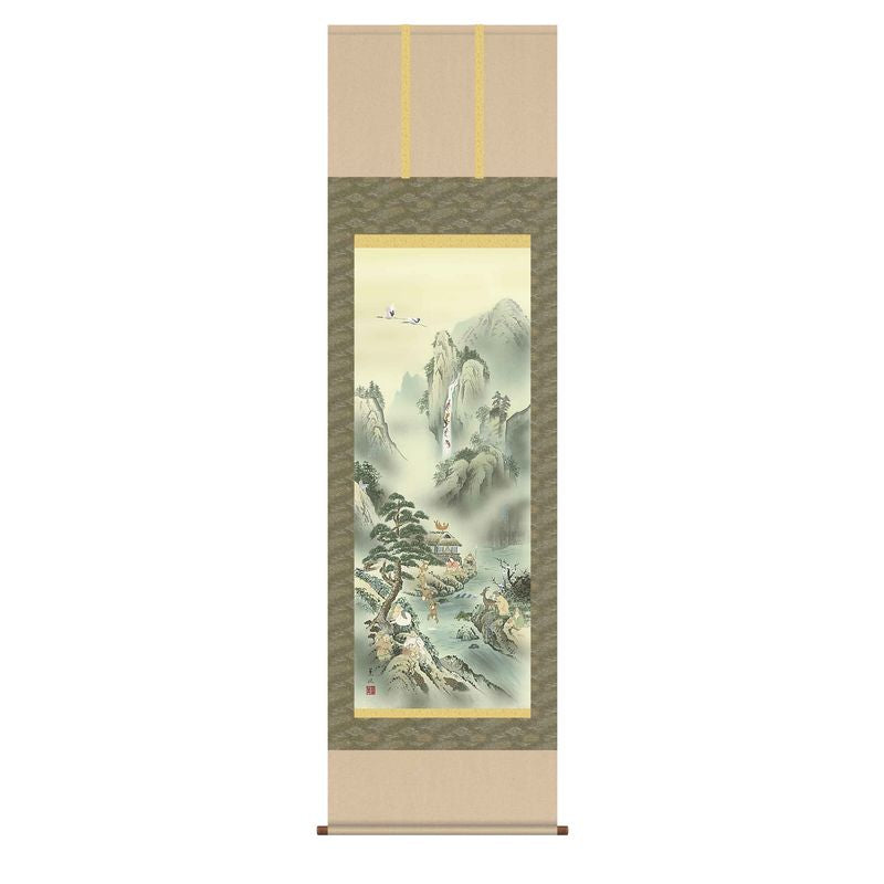 I.S.M Hanging Scroll Horai 4 Goddess 5 Monkey Koda Kaoru 54.5x190cm Japan