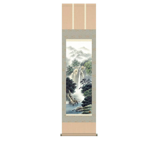 I.S.M Good Luck Hanging Scroll Mountain Bourne Valley Suzumura 44.5x164cm Japan