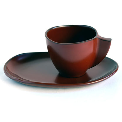isuke Coffee Cup and Saucer set Urushi Handmade Lacquerware Japan