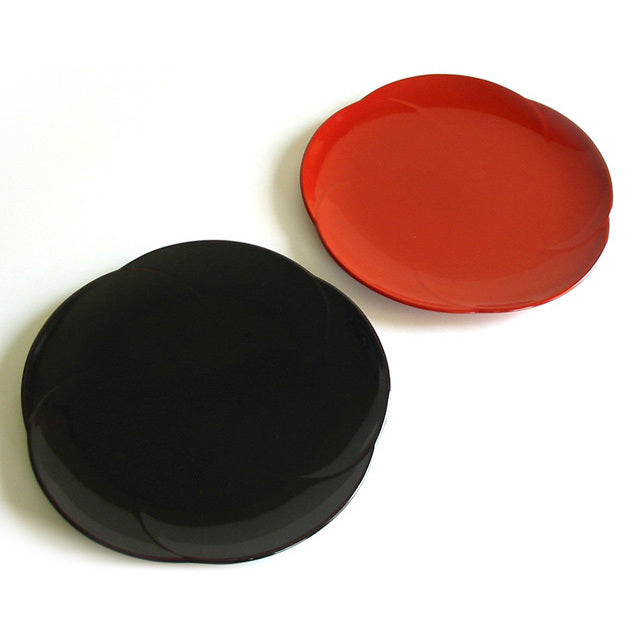 isuke 5 Plates set shaped Plum for Japanese tea time Handmade Lacquerware Japan