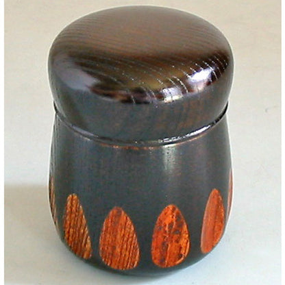 isuke Tea Canister "Kiriko" black Wooden Caddy Handmade Urushi Lacquerware Japan