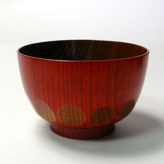 isuke Rice Miso Soup Bowl "Kiriko"  Wooden Handmade Lacquerware Urushi Japan