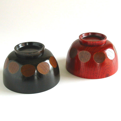 isuke Rice Miso Soup Bowl for Children Handmade Wooden Urushi Lacquerware Japan