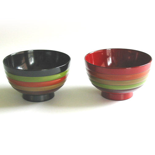 isuke Miso Soup Bowls Pair Set "KOMA" Wooden Handmade  Urushi Lacquerware Japan