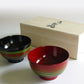 isuke Miso Soup Bowls Pair Set "KOMA" Wooden Handmade  Urushi Lacquerware Japan