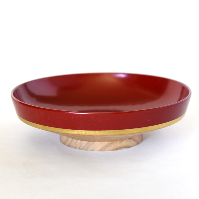 isuke Wooden Shallow Pot "KOROMO"  Handmade Urushi Plate Lacquerware Japan