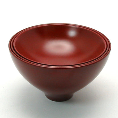 isuke Nested Rice Miso Soup Bowls set  Handmade Wooden Urushi Lacquerware Japan