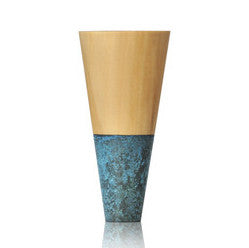 藤田ぐい呑 さかな 木砧漆器 高岡銅器 木製 黃銅 角杯